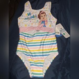 Ms.Rachel 2T Colorful Striped Kids' one Piece Swimsuit New